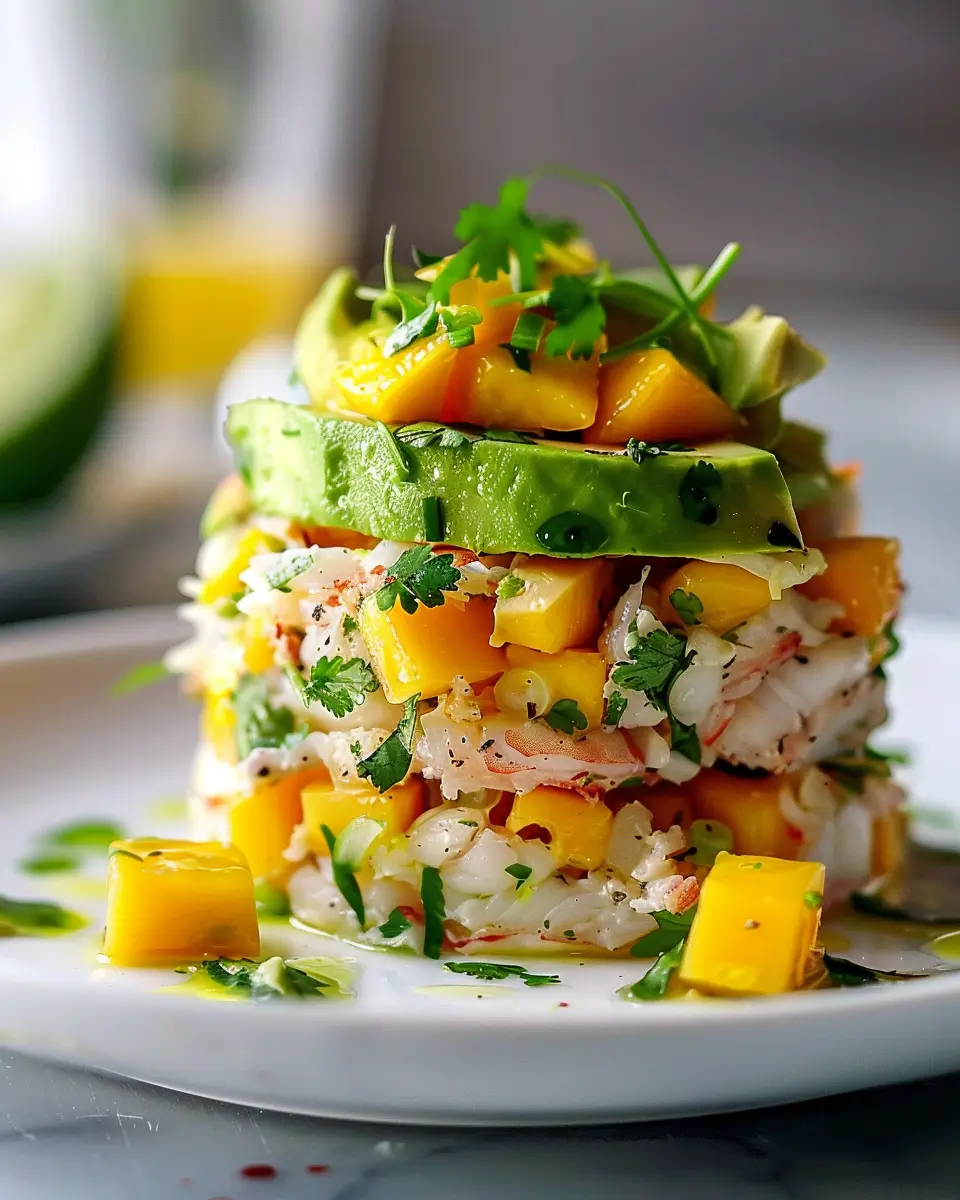 Crab & Avocado Towers: Easy Mango-Lime Vinaigrette Delight