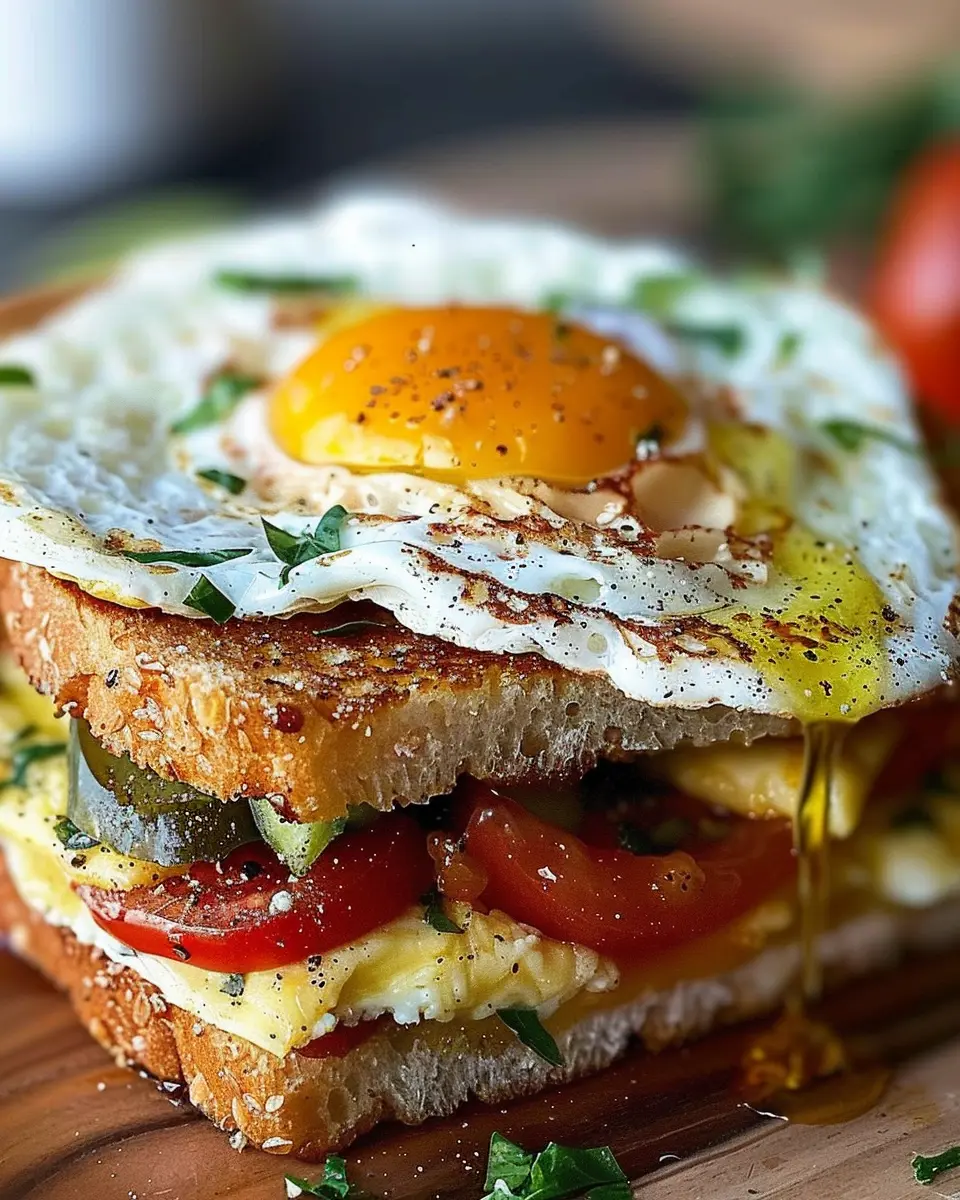 Mediterranean Breakfast Sandwich: Easy Recipe with Turkey Bacon and Chicken Ham
