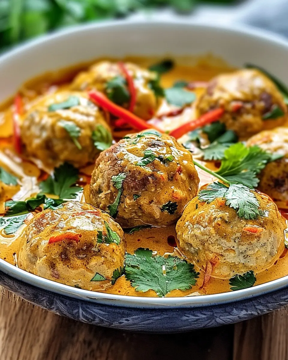 Irresistible Thai Chicken Meatballs in Creamy Coconut Curry Delight