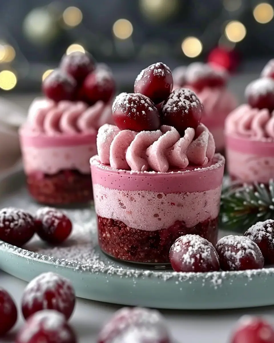 Cranberry Mousse Cups: Indulgent Mini Christmas Desserts