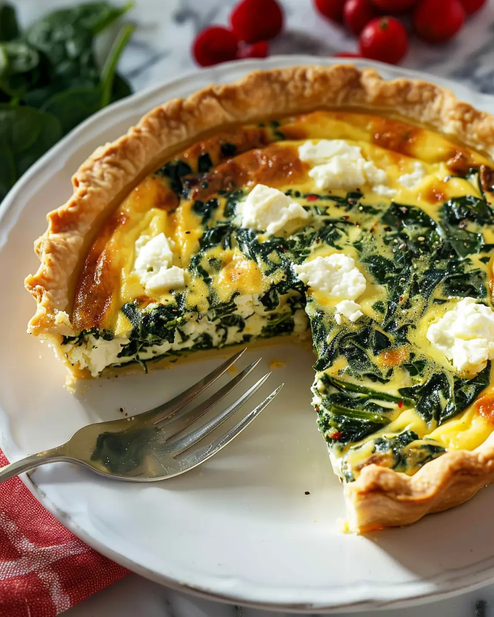 Delicious Spinach Feta Quiche: Easy Turkey Bacon & Chicken Ham Twist