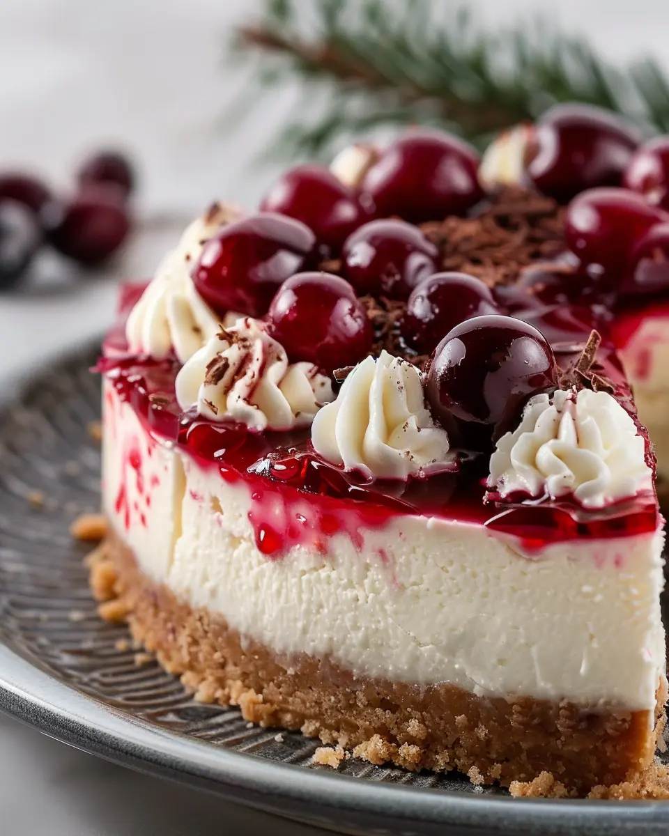 Christmas cheesecake delight: Indulgent cranberry jam & white chocolate mousse