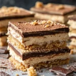 No-bake Marie biscuits tower cake with chocolate and coffee
