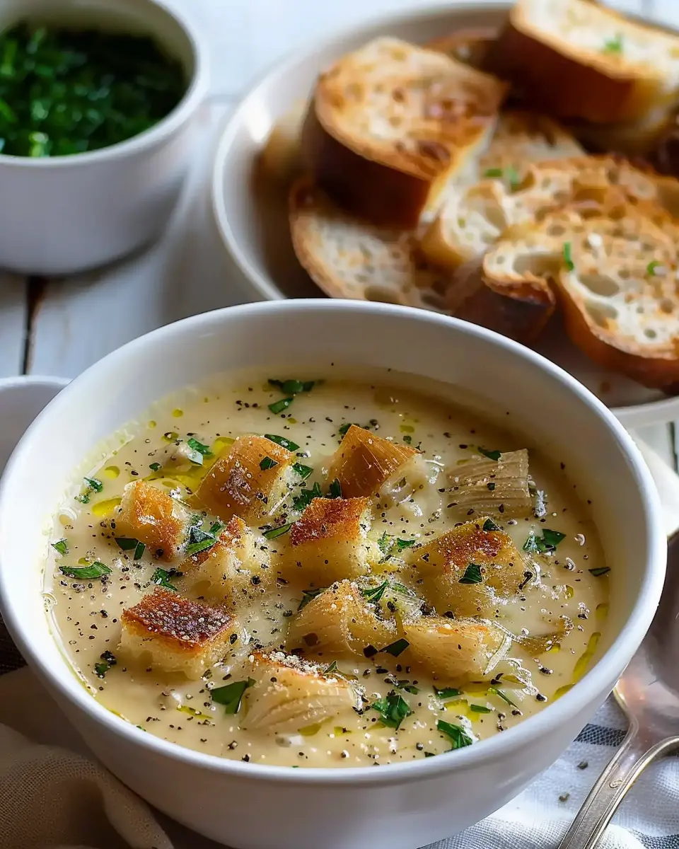 Creamy Czech Garlic Soup: A Cozy and Indulgent Delight