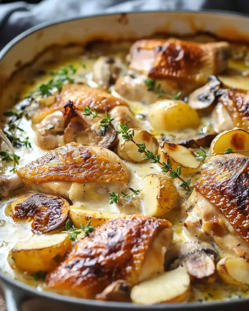 Hearty French Chicken Casserole a la Normande for Cozy Nights