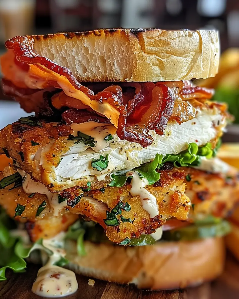 Loaded Chicken Club: Indulgent Recipe with Turkey Bacon and Chicken Ham