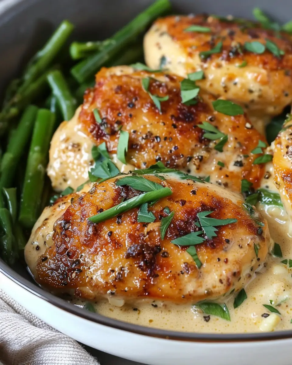 Creamy Garlic Chicken with Turkey Bacon for a Cozy Dinner