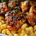 Sweet and Spicy Honey Pepper Chicken with Macaroni and Cheese Recipe