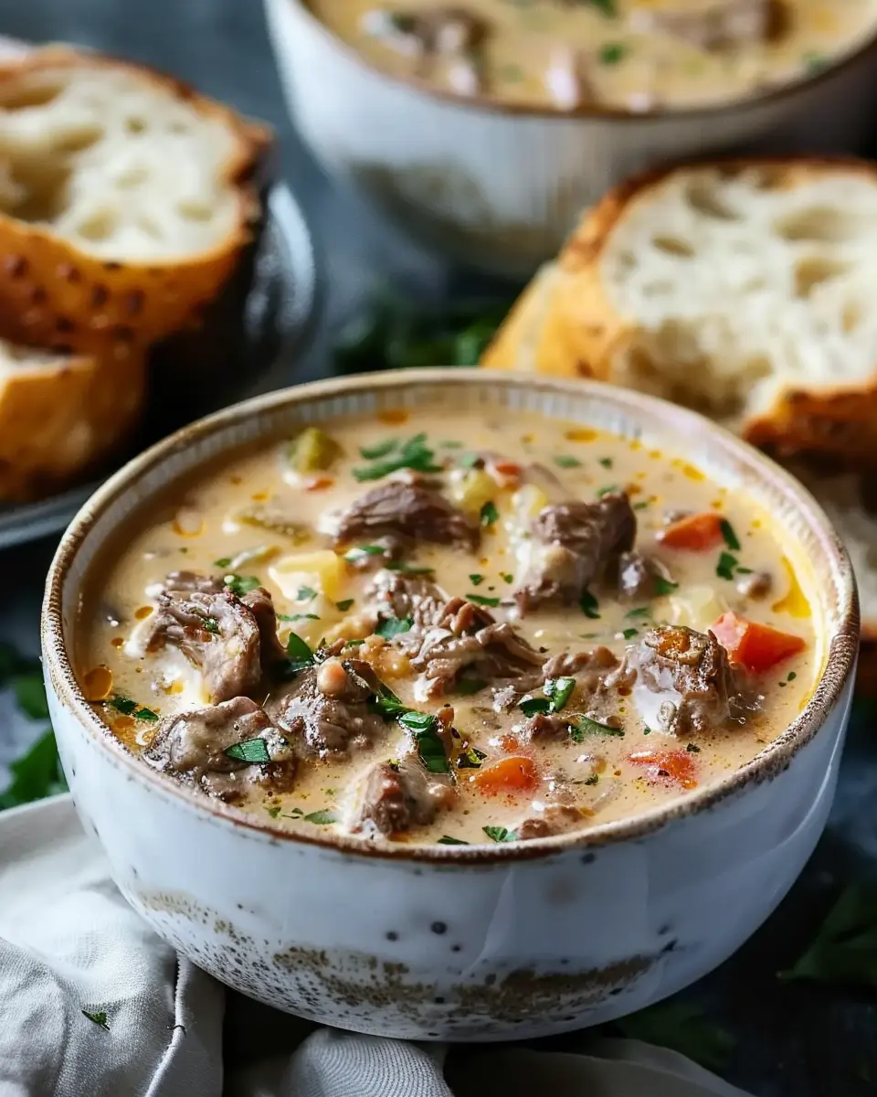 Irresistibly Creamy Philly Cheese Steak Soup You’ll Love to Enjoy
