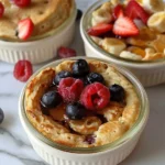 Baked Protein Pancake Bowls- great for meal prep and no banana needed!