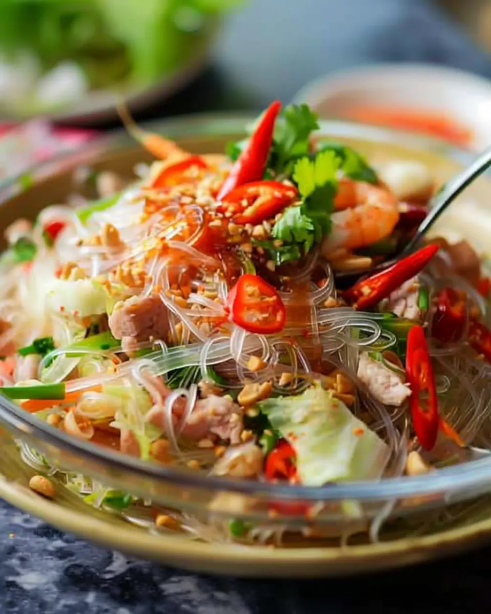 Thai Glass Noodle Salad – Yum Woon Sen with Turkey Bacon Delight