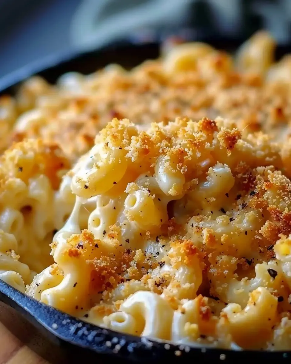 Creamy Baked Mac &amp; Cheese with Crispy Turkey Bacon Topping Magic