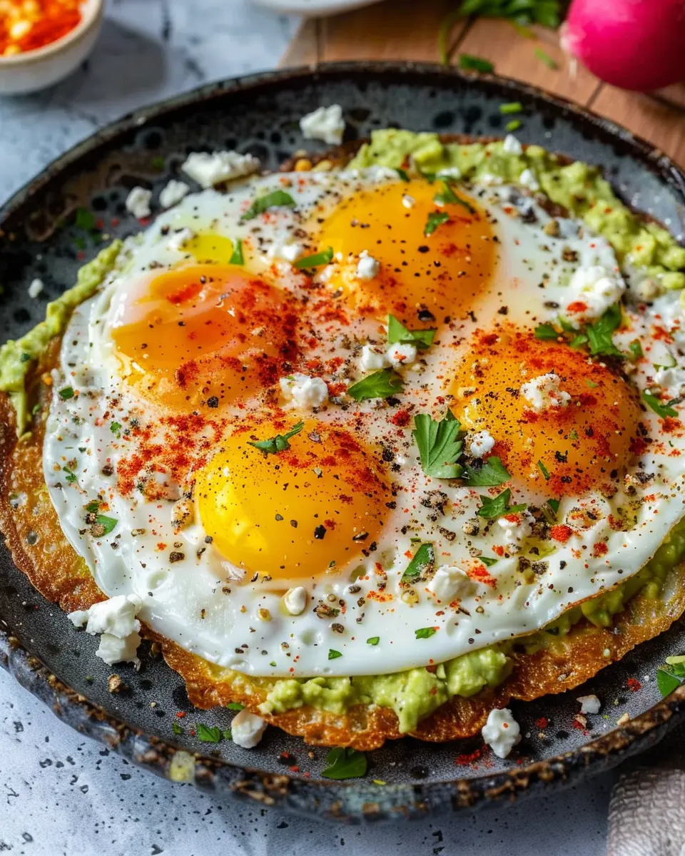 Crispy Feta Fried Eggs with Turkey Bacon for an Indulgent Breakfast