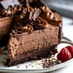 Ridiculously Easy Vegan Chocolate Mousse Cake- No Nuts, No Tofu!