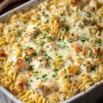 Creamy Chicken Alfredo Rotini Bake