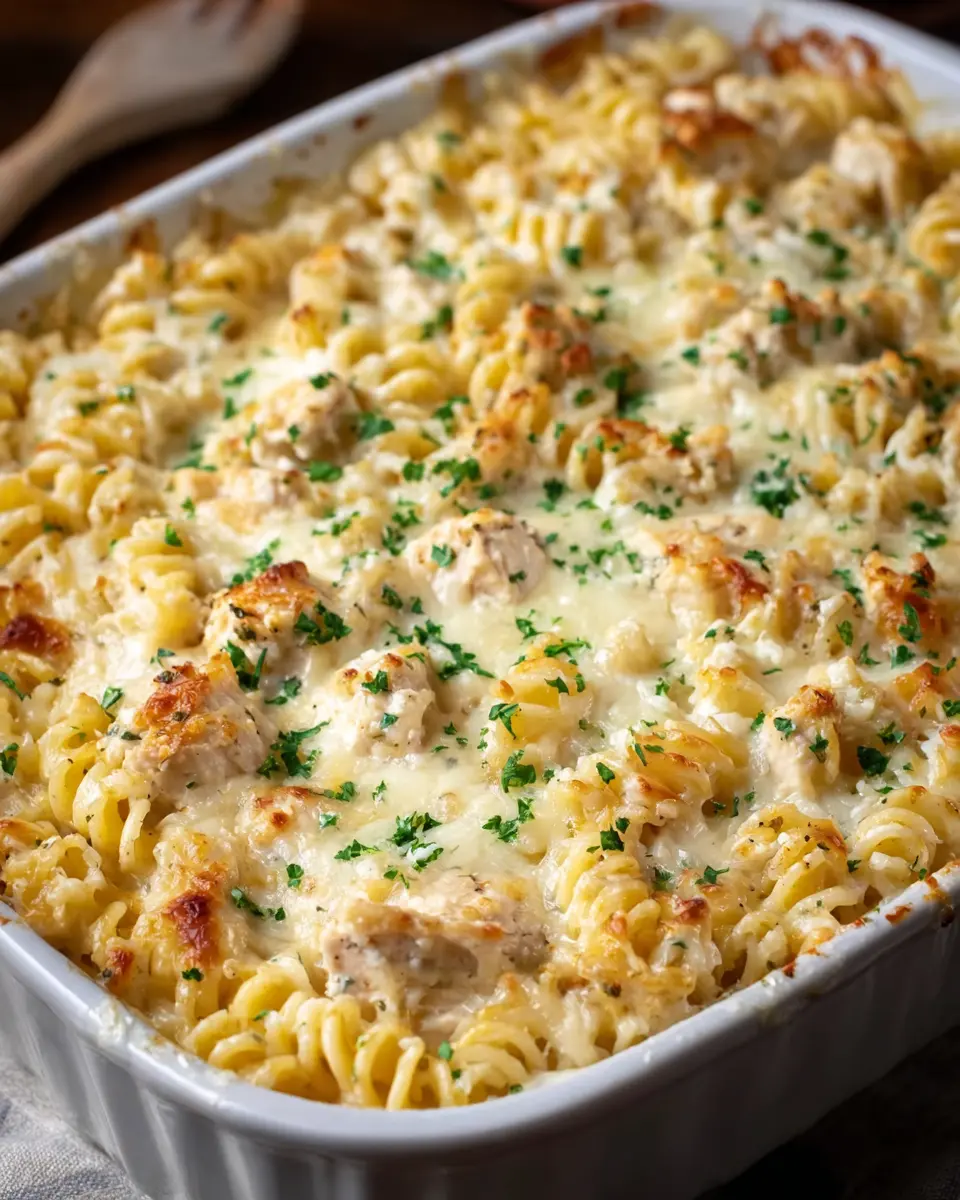 Creamy Chicken Alfredo Rotini Bake: A Cozy, Indulgent Delight