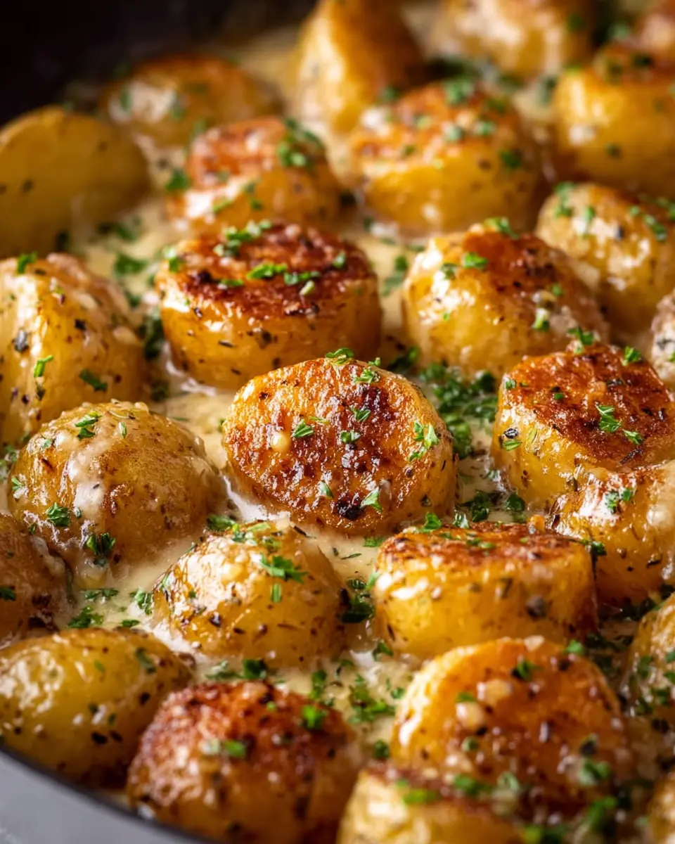 Creamy Garlic Baby Potatoes with Savory Turkey Bacon Delight