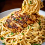 Cajun Chicken and Creamy Garlic Spaghetti