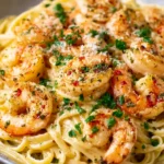 Garlic Butter Shrimp and Creamy Parmesan Linguine