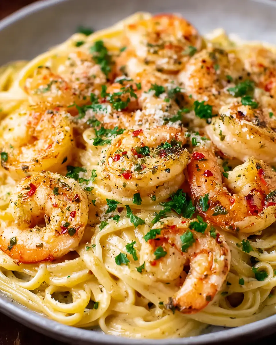 Garlic Butter Shrimp and Creamy Parmesan Linguine: An Indulgent Delight