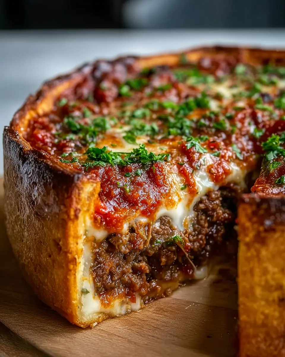 Homemade Chicago-Style Deep Dish Beef Pizza: An Indulgent Delight