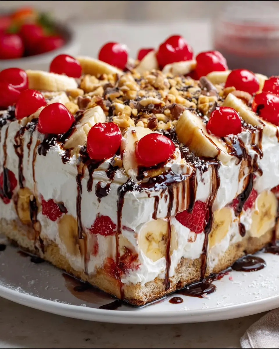 No Bake Banana Split Cake: The Easy Indulgence You’ll Love