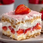 Strawberries and Cream Eclair Cake