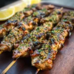 Hot Honey Lemon Pepper Chicken Skewers