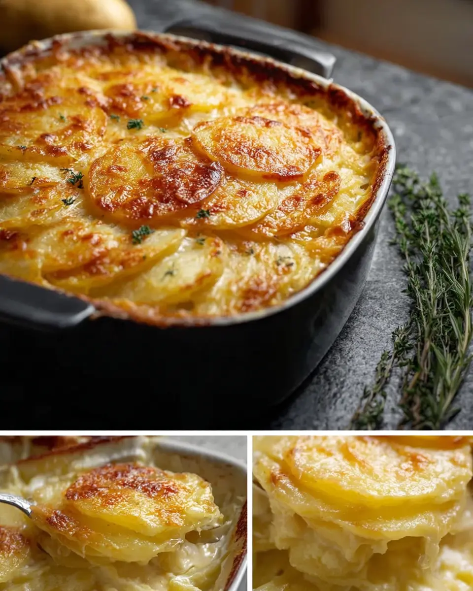 Rich and Creamy Potatoes au Gratin with Turkey Bacon Delight