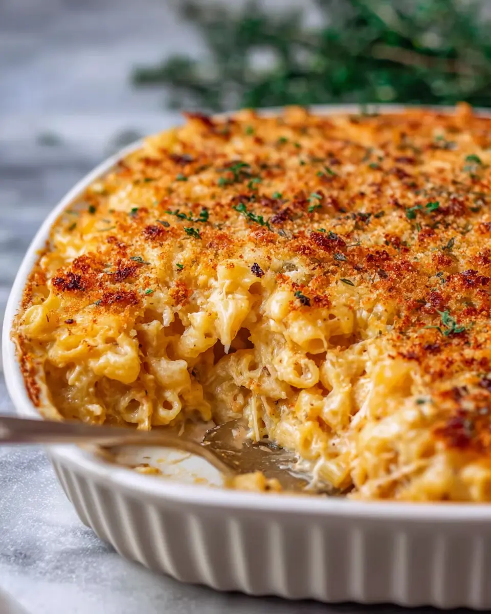Cheesy Baked Pasta Gratin: Indulgent Comfort Food with Turkey Bacon