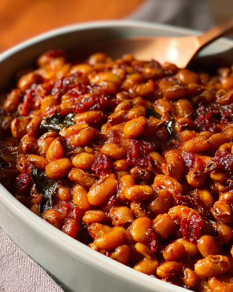 Baked Swamp Beans: A Healthy Twist with Turkey Bacon and Chicken Ham