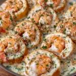 Creamy Garlic Parmesan Shrimp Roll Ups