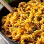 Cheesy Hamburger Pasta Skillet