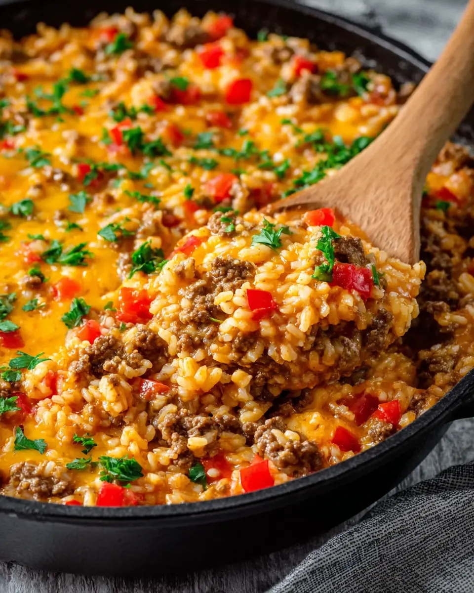 Beefy Rotel Queso Rice Skillet: Easy Comfort Food Delight