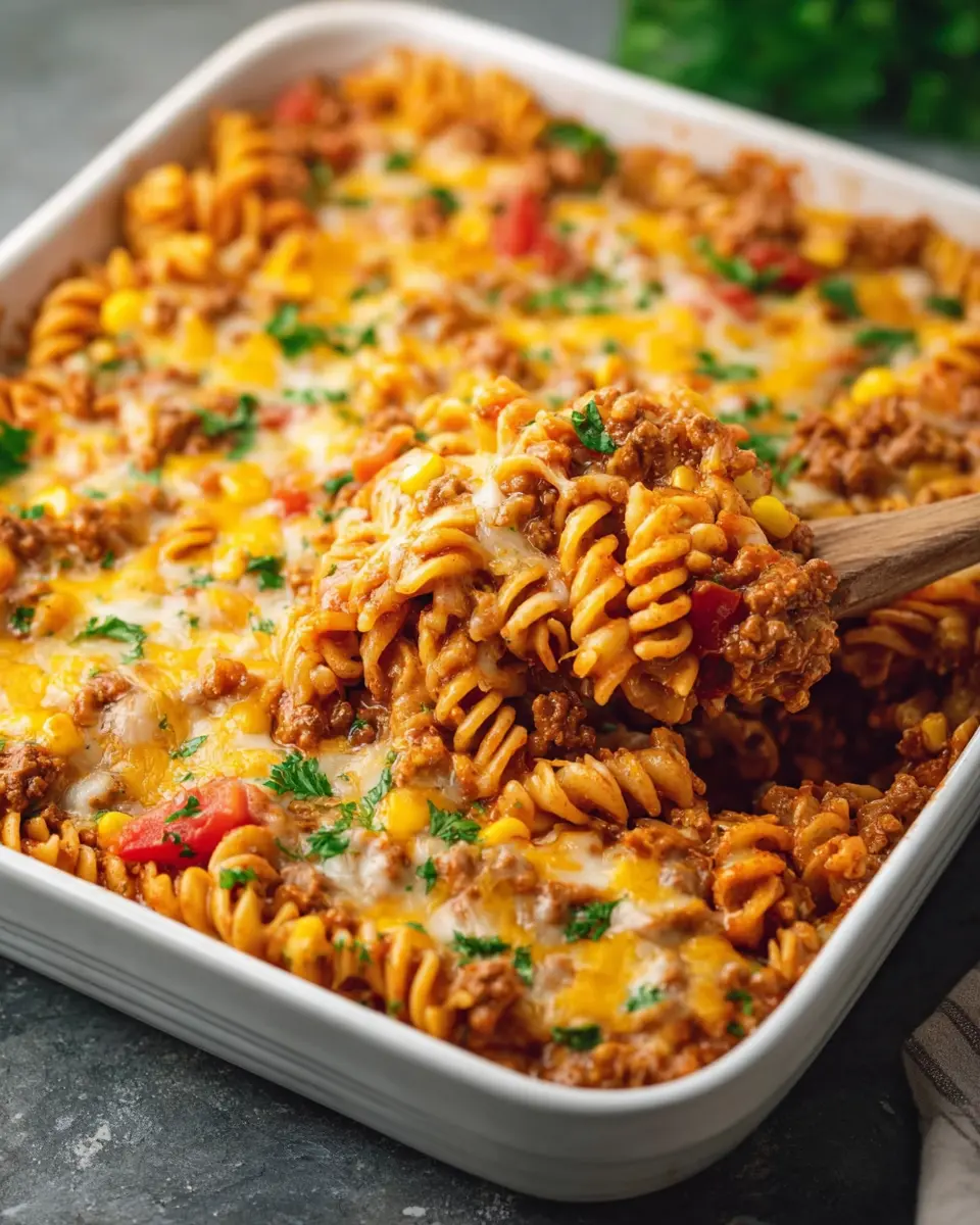 Cheesy Taco Pasta Casserole: Indulgent Comfort Food Delight