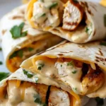 Cheesy Garlic Chicken Wraps