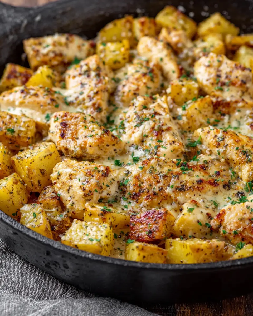 Garlic Parmesan Chicken and Potatoes Skillet: A Cozy Weeknight Dinner