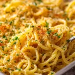 Oven Baked Garlic Parmesan Noodles