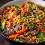 Vegetable Mushroom Yakisoba Noodles