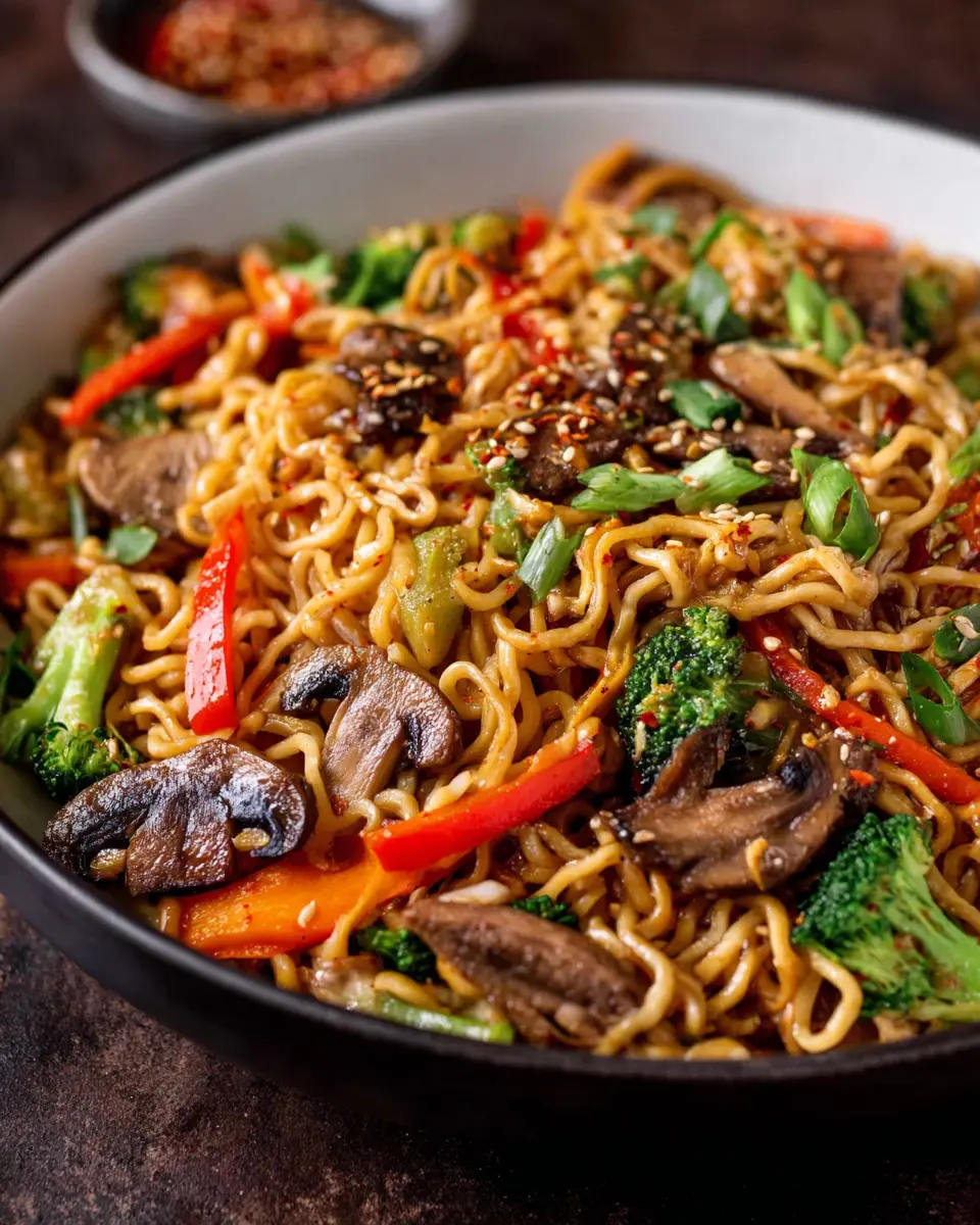 Vegetable Mushroom Yakisoba Noodles: Easy Comfort Food Recipe