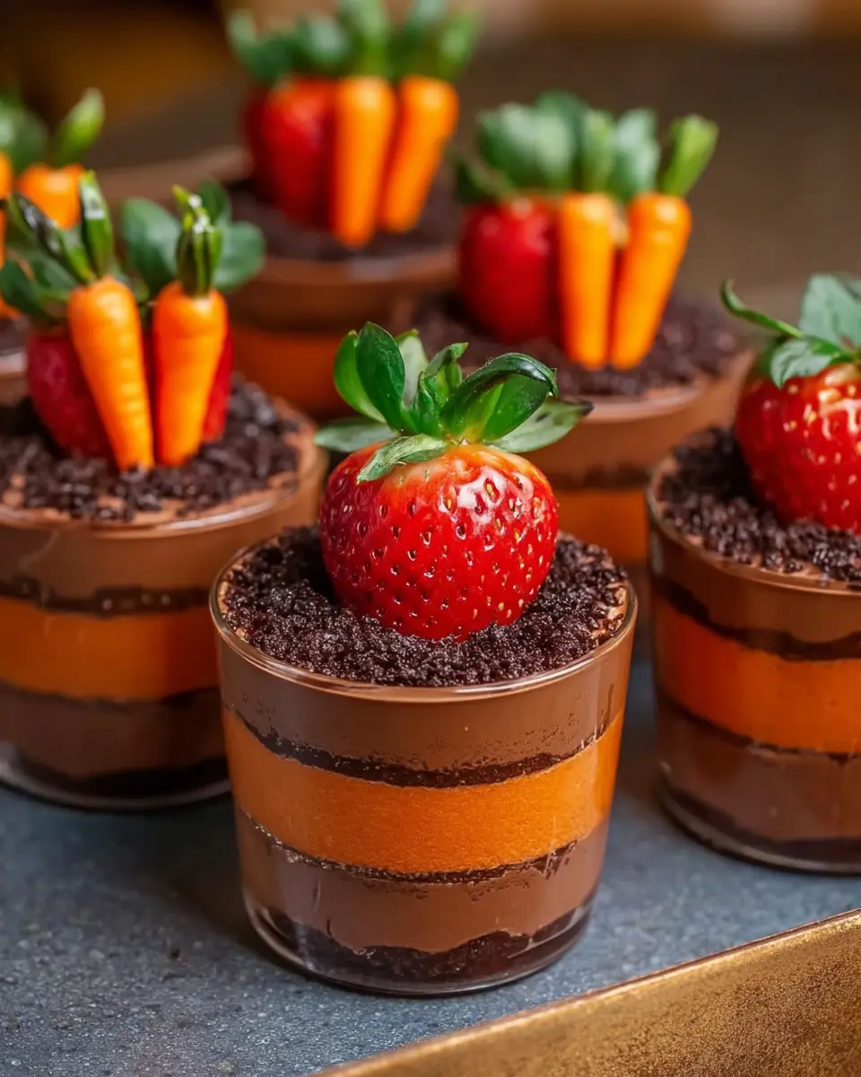 Chocolate Dirt Carrot Strawberry Cups: Easy Delightful Treats for Everyone