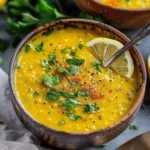 Vegan Lemon Lentil Soup with Turmeric