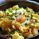 Cheesy Potato Egg Scramble