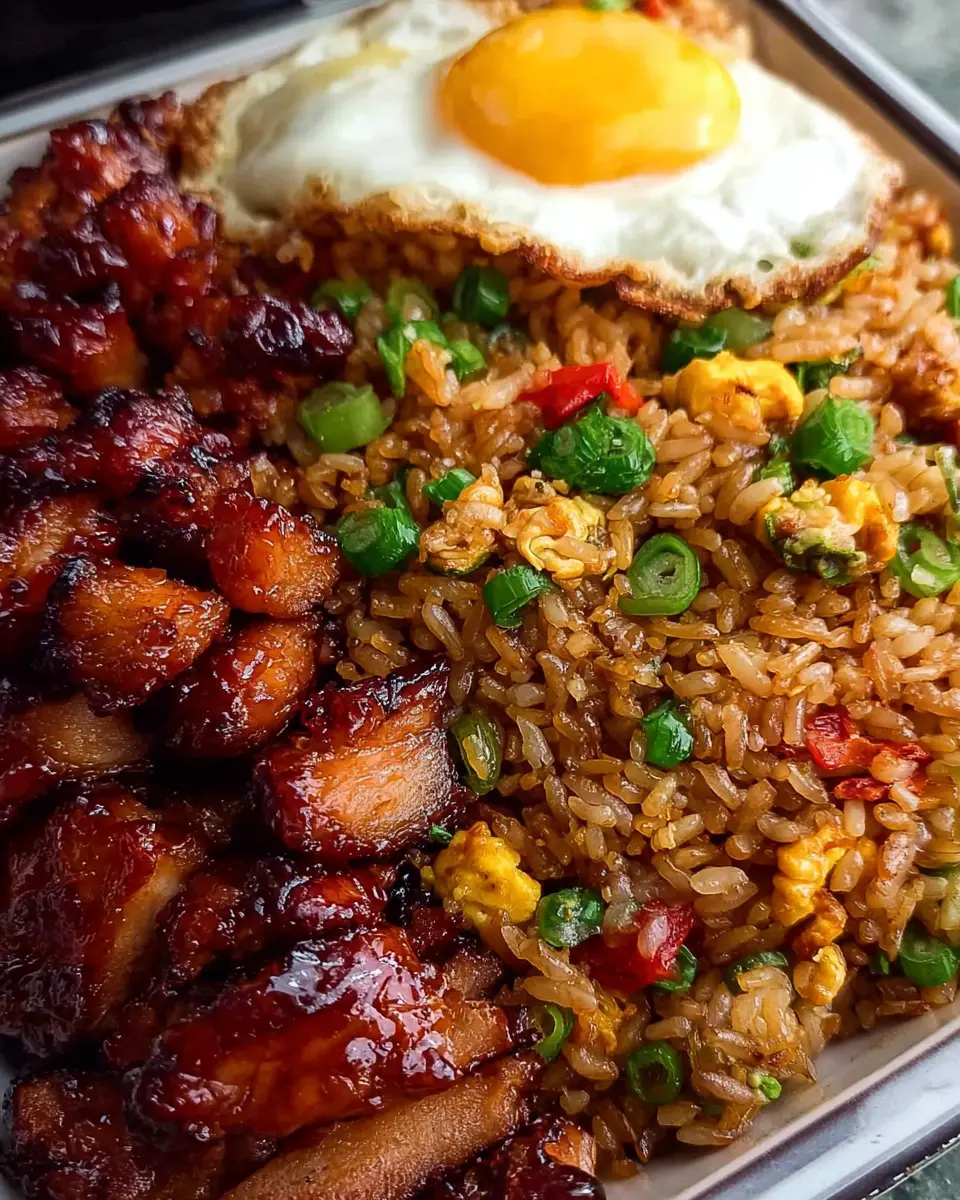 Sticky Chicken Fried Rice Plate: Easy Comfort Food Delight