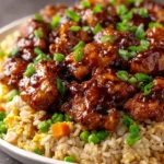 Sticky Bourbon Chicken and Fried Rice