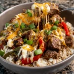 Cheesy Steak and Rice Power Bowl
