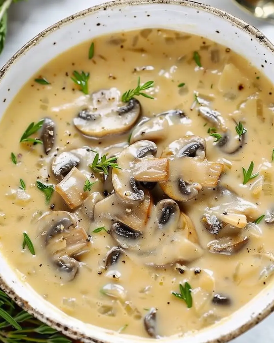 Cream of Mushroom Soup: Easy Recipe with Turkey Bacon Delight