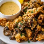 Crispy Fried Mushrooms with Honey Dijon Sauce