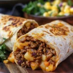 Cheesy Beef and Potato Burritos