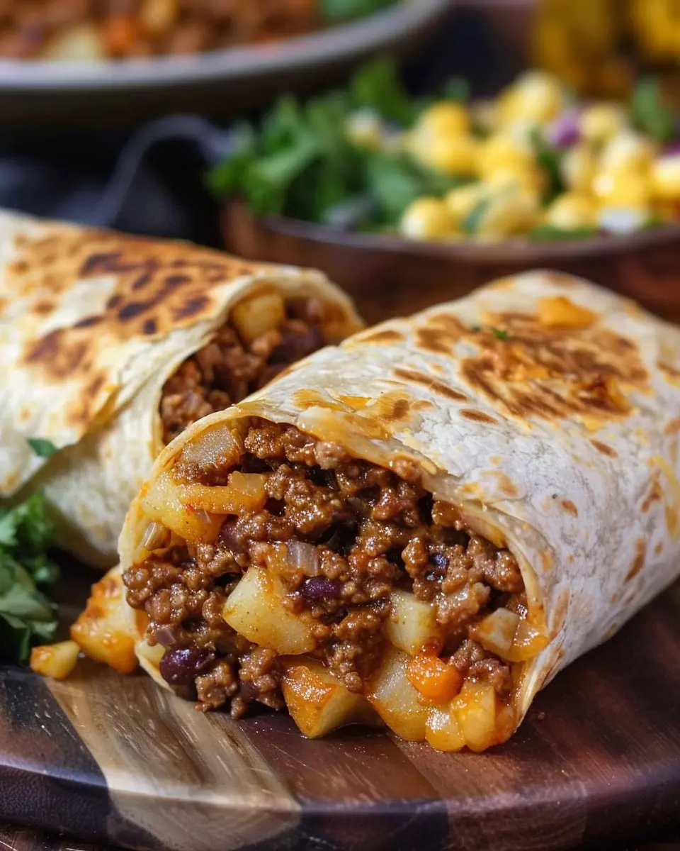 Cheesy Beef and Potato Burritos: Easy Indulgence for Dinner